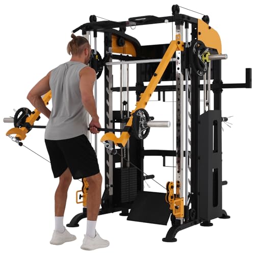 Altas Strength 3061B Smith Machine with Lever Arms & Cable System | All-in-one Smith machine with lever arms, 2:1 pulley system, squat rack, and full-body strength training.