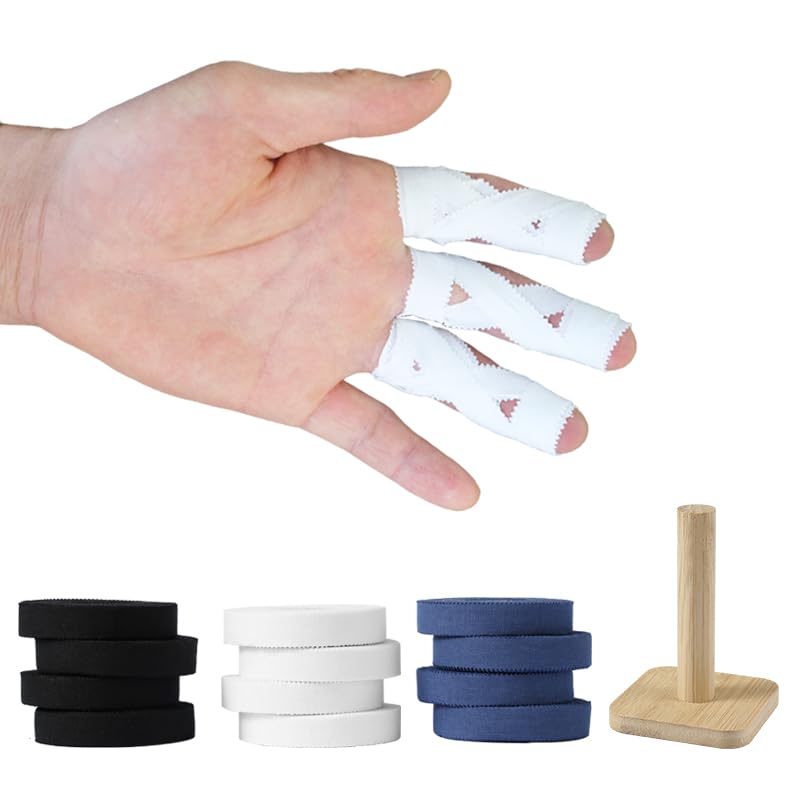Jiu Jitsu Tape - Strong Athletic Finger Tape, 1/2" x 32.8' - Protect Fingers and Toes in MMA, Judo, Wrestling, Martial Arts, Rock Climbing with Wooden Holder | 8 Rolls - color: C: Blue
