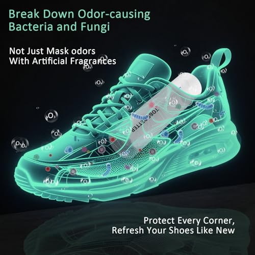 Shoe Deodorizer Rechargeable Ozone Tech Eliminates Odors in All Footwear, Auto Shut-Off Durable Freshener - color: White