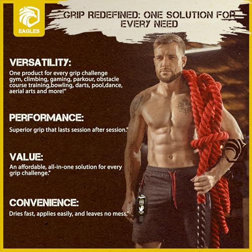 EAGLES Pro Grade Gym Liquid Chalk 60, 120 or 280ml Mess-Free Chalk for Weightlifting, Gymnastics Rock Climbing, Pole Grip, Sports Dries in Seconds - Sweat-Resistant and Long Lasting - style: 120ml