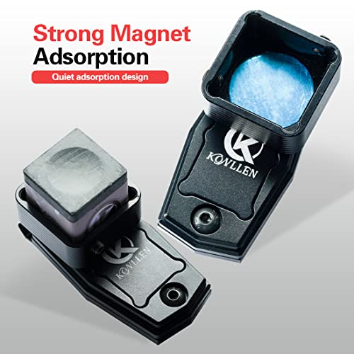 KONLLEN Magnetic Pool Chalk Holder Aluminum Alloy Belt Clip | Portable design, durable metal construction, quick access,metal cue chalk case for pool, snooker and carom - color: Black