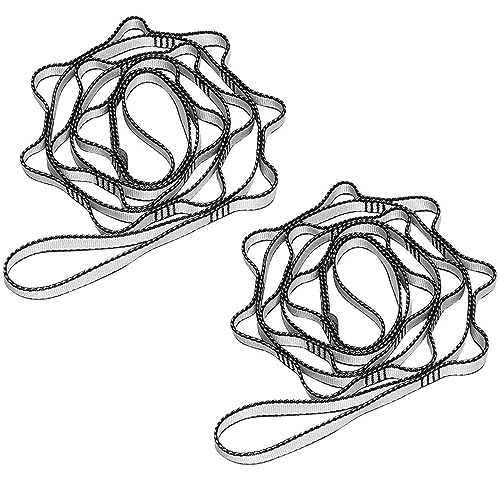 KIKIGOAL 2pcs Safety Daisy Chains Strong Climbing Strap Adjustable Nylon Strap Rope Yoga Pilates Stretching Straps - color: Grey, size: 180cm x 1.5cm