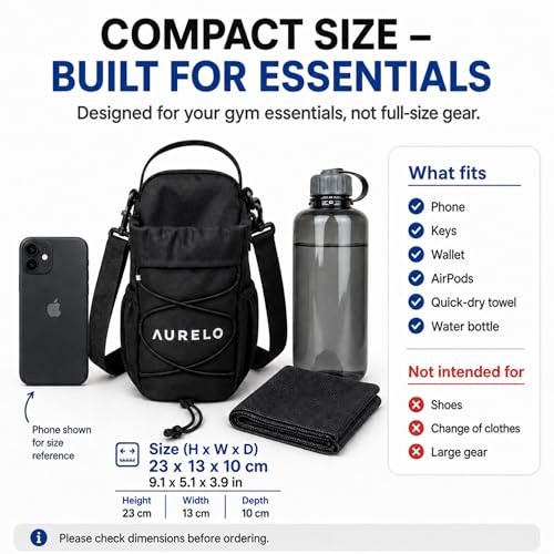Magnetic Gym Bag for Men & Women – Small Gym Bag with Rack Attachment, Water Bottle Holder (Up to 40oz), Compact Workout Bag Keeps Gear Off Floor, Quick-Dry Towel Included