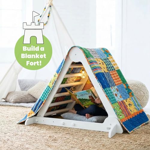 Little Partners Learn 'N Climb Foldable Wooden Climbing Triangle, Wood Climbing Gym for Toddlers, Triangle Climber for Skill-Building and Active Play, Soft White - color: Soft White