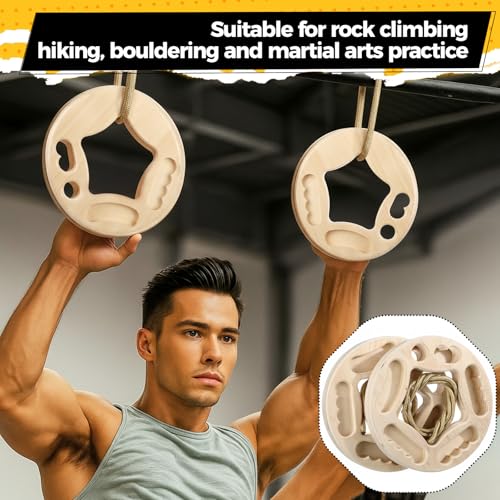 Hangboard Rock Climbing for Climbing Home Training Finger Strengthener, Pull-up Grip Arm Training Portable Finger Board Rock Holds Indoor and Outdoor - style: Round
