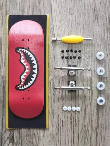 LEEFAI Pro Fingerboard Complete 34mmx96mm Maple Wood 5 Layers Wood UV Printing Deck with Professional Trucks and Pom CNC Bearing Street Wheels