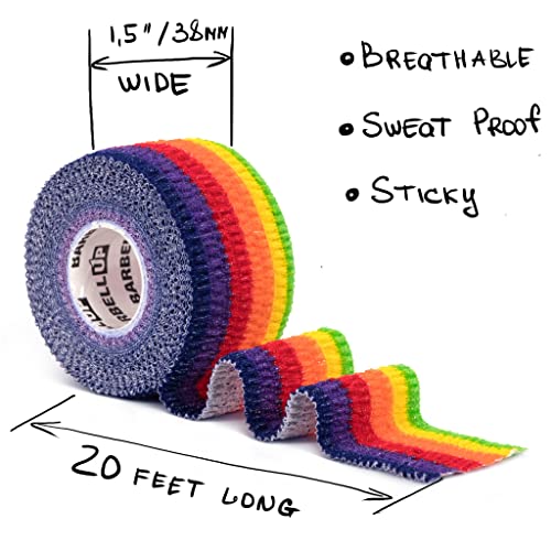 Professional Weight Lifting Thumb Tape - Protects Finger Tape, Adhesive for Powerlifting, Yoga & Gym, Hand Grip Support for Weightlifting, Deadlift, Barbell Hook Grip - color: RAINBOW