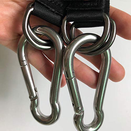Swing Straps, 2 PCS 24cm / 9.45inches Heavy Duty Hanging Straps Holds 440 lbs with Carabiner Perfect for Tree Swing Seat, Hammock, Plank