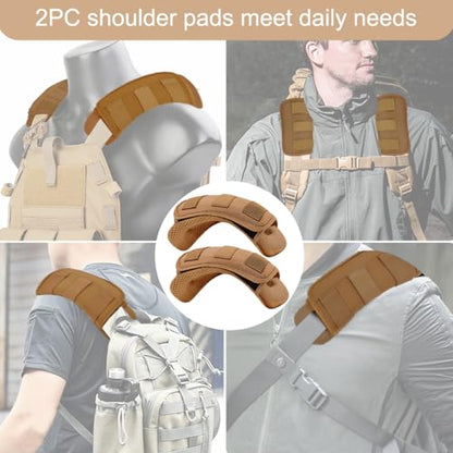 ZINZ 2-Pack Universal Wide Shoulder Pad with Ultra Thick Cushion for Bag Luggage Backpack Bag Crossbody - color: Khaki