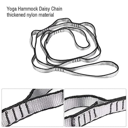 2Pcs Adjustable Anti-Gravity Chrysanthemum Swing Flying Stretch Belt Rope Climbing Daisy Chains Extension Yoga Belt Hanging - color: Grey, size: 1.5M