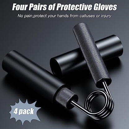 ZEAGUS Grip Strength Trainer 4 Pack,Metal Hand Grip Strengthener Kit-Black | Non-Slip Heavy-Duty Forearm Exerciser,50LB-200LB Hand Gripper for Muscle Building and Hand Rehabilitation Exercising - color: Black