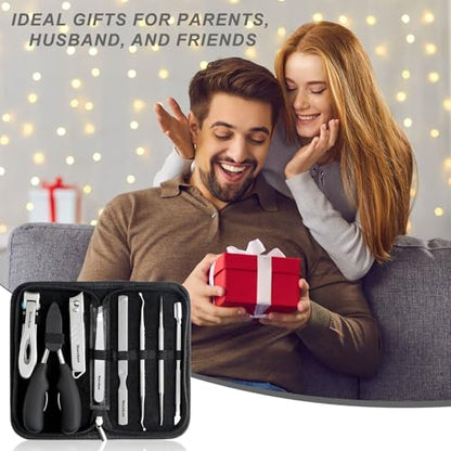 Heavy Duty Toenail Clipper Set for Seniors with Case | 8 in 1,Precision Sharp Blades,Great for Home and Travel