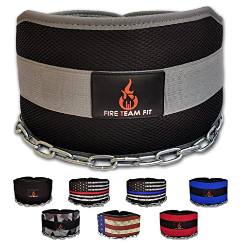 Weighted Belt with Chain, For Pullups, Dips, Weight Lifting, Powerlifting, & Cross Training - color: Grey