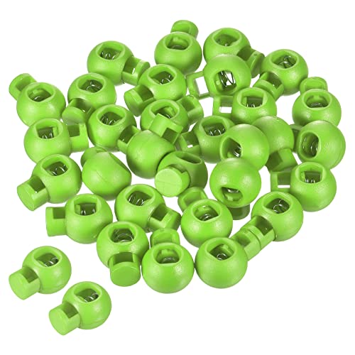 PATIKIL Cord Locks, 100 Pack Ball Spring Toggle Stopper for Drawstring Bag Shoelaces, Mustard Green - color: Mustard Green