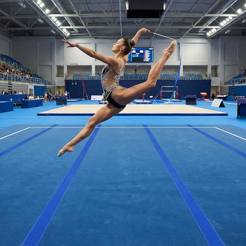 Hedume 42 ft Gymnastics Mat Hook Fastener, Royal Blue 4" Wide Nylon Hook, Hook Mat Fastener for Carpet Bonded Foam Seam, Cheer Mat Gym Floor and Gymnastics