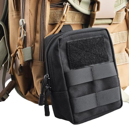 Azarxis Molle Pouches, Tactical Compact EDC Small Utility Pouch Waist Bags Sundries Storage Admin Organize Gear Gadget for Military Backpack - color: #02 Black - 5.91"x4.33" + 8.28"x4.33" - 2 Pack