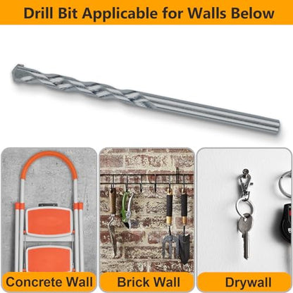 #12-16 Wall Anchors and Screws Kit, 134 PCs Drywall Anchors for Drywall Brick Masonry Stucco Concrete, 67 Plastic Concrete Anchors and 67 Wood Screws, Drywall Anchors for Picture, Curtain Rod - style: 134 PCs