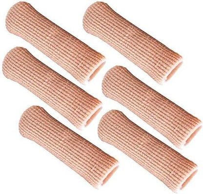 SOHLER 6 Packs Closed Toe Caps Finger Covers Sleeve Protectors, Elastic Fabric Lined with Soft Gel (Small) - size: Small