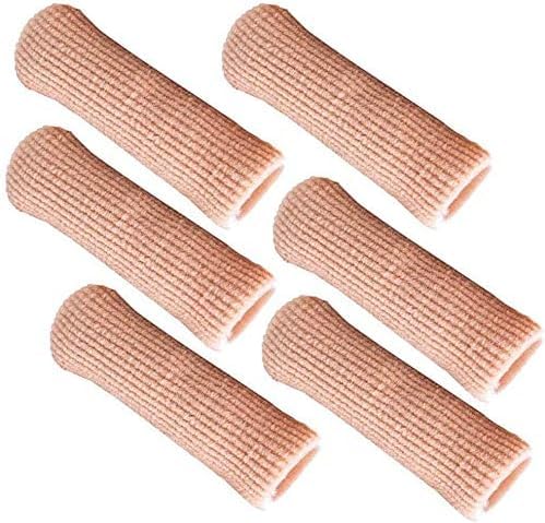 SOHLER 6 Packs Closed Toe Caps Finger Covers Sleeve Protectors, Elastic Fabric Lined with Soft Gel (Large) - size: Large