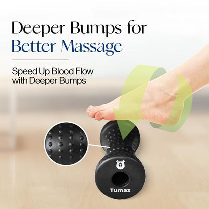 Tumaz Foot Roller for Deep Tissue Massage & Reflexology | Ergonomic Roller | Deep Tissue Massage | Reflexology | Portable Design | Ideal for Foot Recovery - color: Turquoise