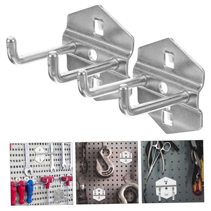 DOITOOL 5pcs Pegboard Storage Rack Metal Hooks Tool Hanging Board Home Organization Easy Install Hooks