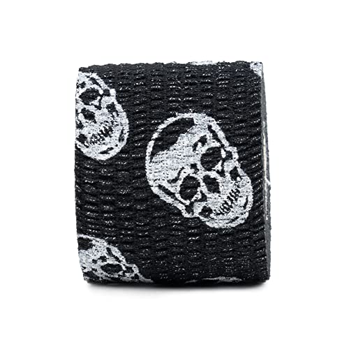 Gymreapers Hook Grip Weightlifting Tape (3 Pack) Premium Adhesive Thumb Skull Tape for Finger Protection, Powerlifting, Exercise & Cross Training - Athletic Sweat Proof Tape - color: Black