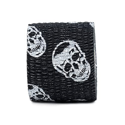 Gymreapers Hook Grip Weightlifting Tape (3 Pack) Premium Adhesive Thumb Skull Tape for Finger Protection, Powerlifting, Exercise & Cross Training - Athletic Sweat Proof Tape - color: Black
