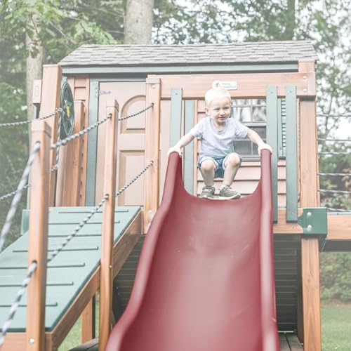 TUSK Avalanche 12 ft Rotomolded Playset Slide, Burgundy - color: Burgundy, size: 12 ft