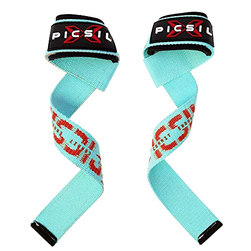 PICSIL - Weight Lifting Straps | Padded Wrist Support & Grips for Powerlifting | Ideal for Gym, Cross Training & Fitness with Hooks | Enhances Grip & Stability | Versatile for Deadlifts | - color: Green