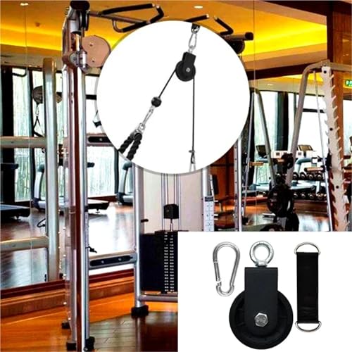2pcs Silent Gym Cable Pulley with Hanging Straps and Carabiner, 360 Rotation Smooth Silent Pulley, DIY Attachment Projects G99D