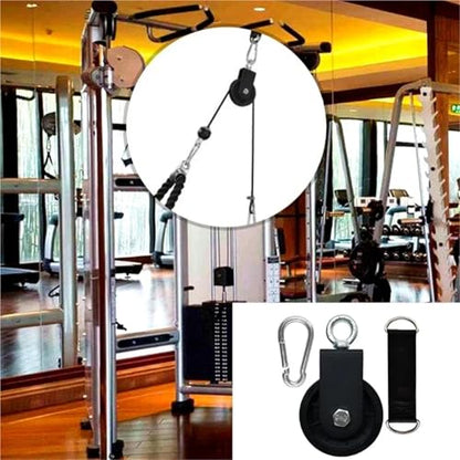 2pcs Silent Gym Cable Pulley with Hanging Straps and Carabiner, 360 Rotation Smooth Silent Pulley, DIY Attachment Projects G99D