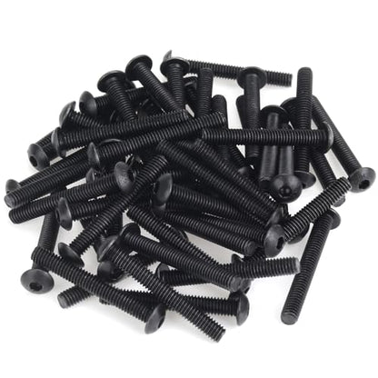 55 Pieces M4 x 30mm Button Head Socket Cap Screws, Thread Pitch 0.7mm, Sutemribor M4 Black Screws, 10.9 Grade Alloy Steel, Black Oxide Finish, Fully Threaded - size: M4 x 30mm, style: Button Head