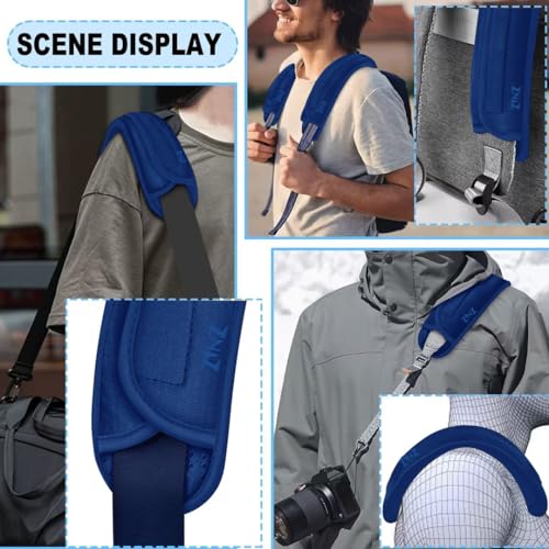 ZINZ 2-Pack Universal Shoulder Pad with Ultra thick Cushion for Bag Luggage Bag Crossbody, Plus Long & Anti-Slip & Breathable,Blue - color: Blue-2pack