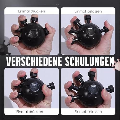 Glitzgrip Arm Builder 2025 New Hand Forearm Ball Strengthener and Finger Grip Exerciser Balls Wrist Strengthening Guitar Finger Gripper Strength Trainer Hand Squeezer Stretcher Extender Workout - color: Black-1PC