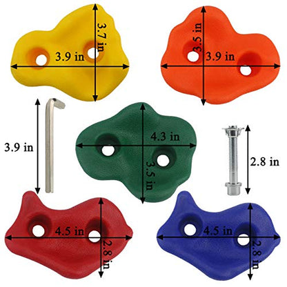 Ogrmar 25 PCS Rock Climbing Holds Set with Mounting Screws and Hardware for DIY Kids Indoor and Outdoor Play Set Use