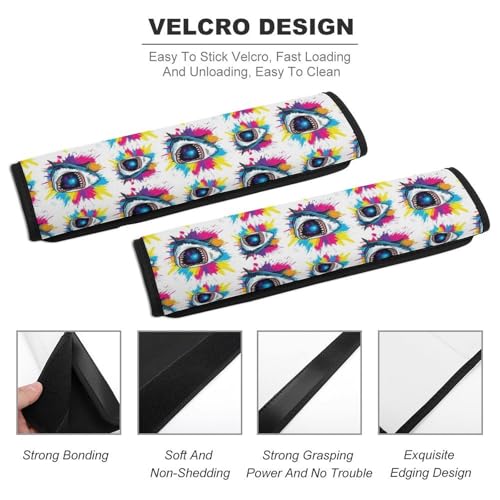 2 Pack Graffiti Shark Wildlife Ocean Nautical Seat Belt Shoulder Pad Breathable Shoulder Harness Cover for Child, All Vehicles, Neck and Shoulder Support - color: Pattern 1229