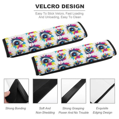 2 Pack Graffiti Shark Wildlife Ocean Nautical Seat Belt Shoulder Pad Breathable Shoulder Harness Cover for Child, All Vehicles, Neck and Shoulder Support - color: Pattern 1229