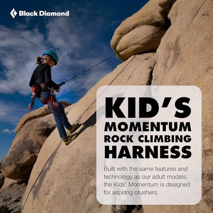 BLACK DIAMOND Kids' Momentum Safe Rock Climbing Harness, Indoor/Outdoor - color: Wild Rose
