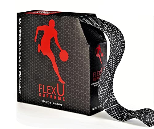 FlexU Kinesiology Tape Bulk Pack pre-Cut or Continuous - color: Black continuous