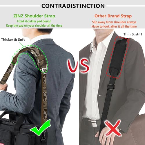 ZINZ Bag Shoulder Strap, Padded Adjustable Shoulder Strap Replacement - color: Army Green, size: 57"