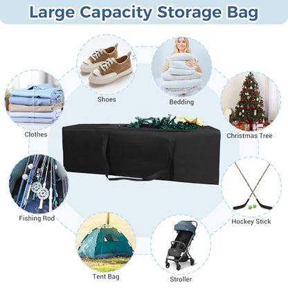 COOLBEBE 56" Sports Duffle Bag - 216L Extra Large Travel Duffel Luggage Bag with Upgrade 2-way Lockable Zippers, Sturdy & Water Resistant Long Duffle Bag for Camping Moving (Black 56inch) - size: 56" x 14" x 17"