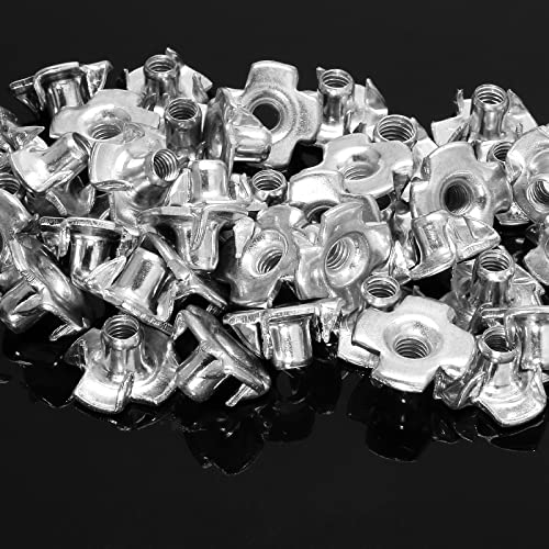M4 x 7mm T-Nuts, Four Pronged Nut | Pack of 50 - size: M4 x 7mm