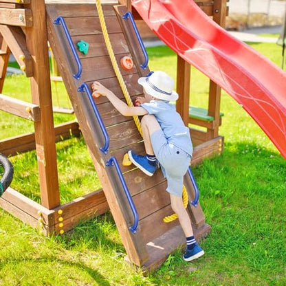 SELEWARE 30" Blue Metal Playground Handles Playset Grab Bars Ladder Handle | 500LB 2Pcs Heavy Duty Steel Kids Playground Handles for Indoor/Outdoor Ladder Handrail Swing Set Treehouse Rock Climbing Wall - color: E: 30"-2 Pcs-blue