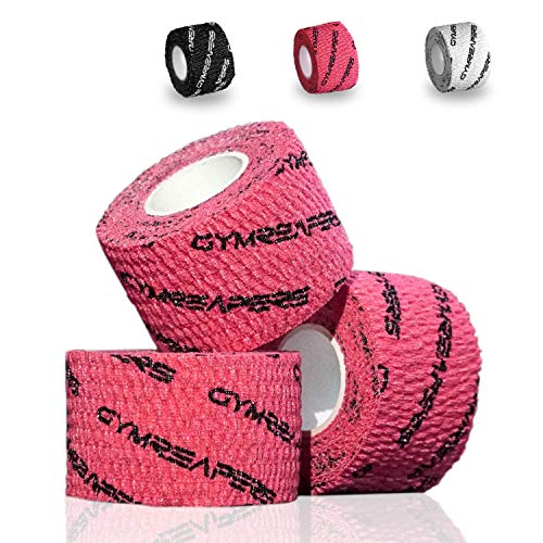 Gymreapers Weightlifting Adhesive Thumb Tape, Stretchy Athletic Tape Grip & Protection for Olympic Lifting, Cross Training, Powerlifting, Hookgrip - color: Red, size: 3 Rolls