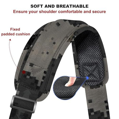 ZINZ 75" Shoulder Strap with Fixed Pad and Dual Balanced Buckles，Camouflage Gray - color: Camouflage Gray