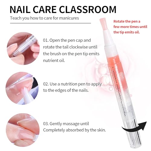6Pcs Nail Cuticle Oils Nail Nutrition Oil Pen Nail Nourishment Pens 6 Smell Cuticle Revitalizer for Agnail Nourish Skin Nail Care (6pcs) - color: 6pcs