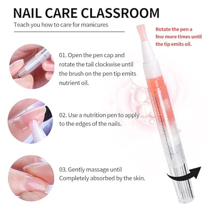 6Pcs Nail Cuticle Oils Nail Nutrition Oil Pen Nail Nourishment Pens 6 Smell Cuticle Revitalizer for Agnail Nourish Skin Nail Care (6pcs) - color: 6pcs