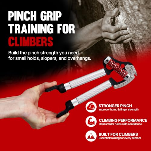 GD Grip Strength Trainer Finger Exerciser Strengthener IRON GRIP Pinch Set - color: EXT.P 80 (55~176lbs) Red, Silver
