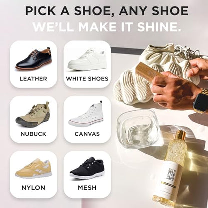 Gold Standard Shoe Cleaning Kit for White Sneakers & Tennis Shoes | Sneaker Cleaning Kit, Removes Dirt & Stains from Leather, Canvas & Mesh - style: Starter Set