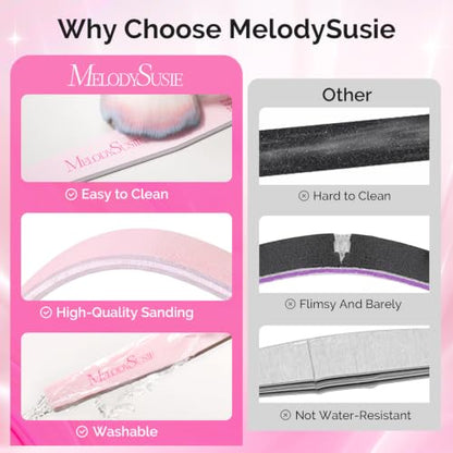 MelodySusie 10Pcs Nail Files 100/180 Grit, Mixed-Shape Double Sided Emery Boards Bulk Pack for Acrylic, Gel and Natural Nails, Professional Manicure Pedicure Shaping Tools for Home Salon, Pink - size: 10Pcs Mix Shape